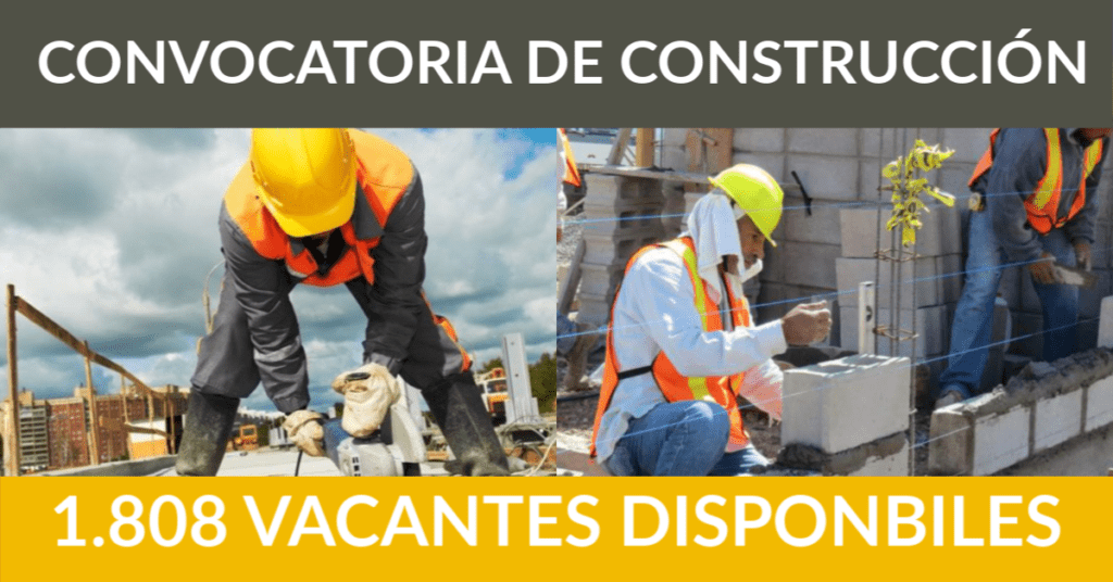 1.808 ofertas de trabajo de CONSTRUCCIÓN encontradas