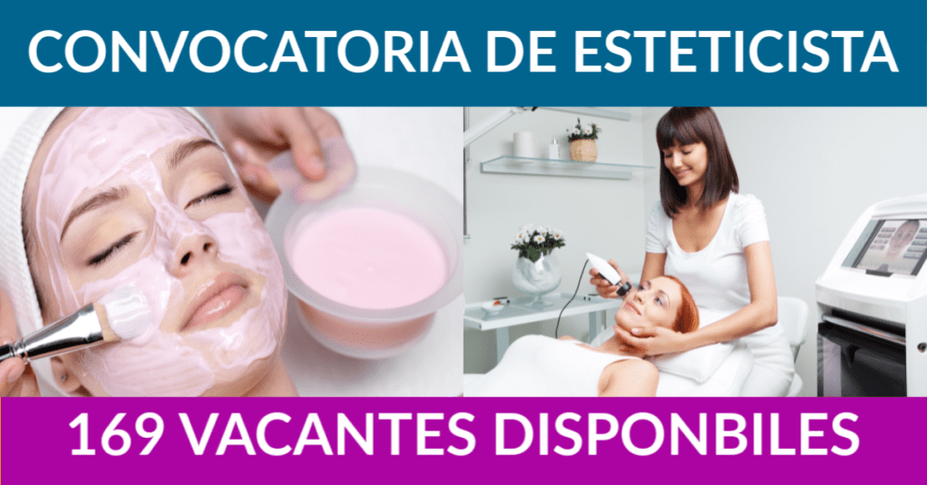 169 ofertas de trabajo de ESTETICISTA encontradas