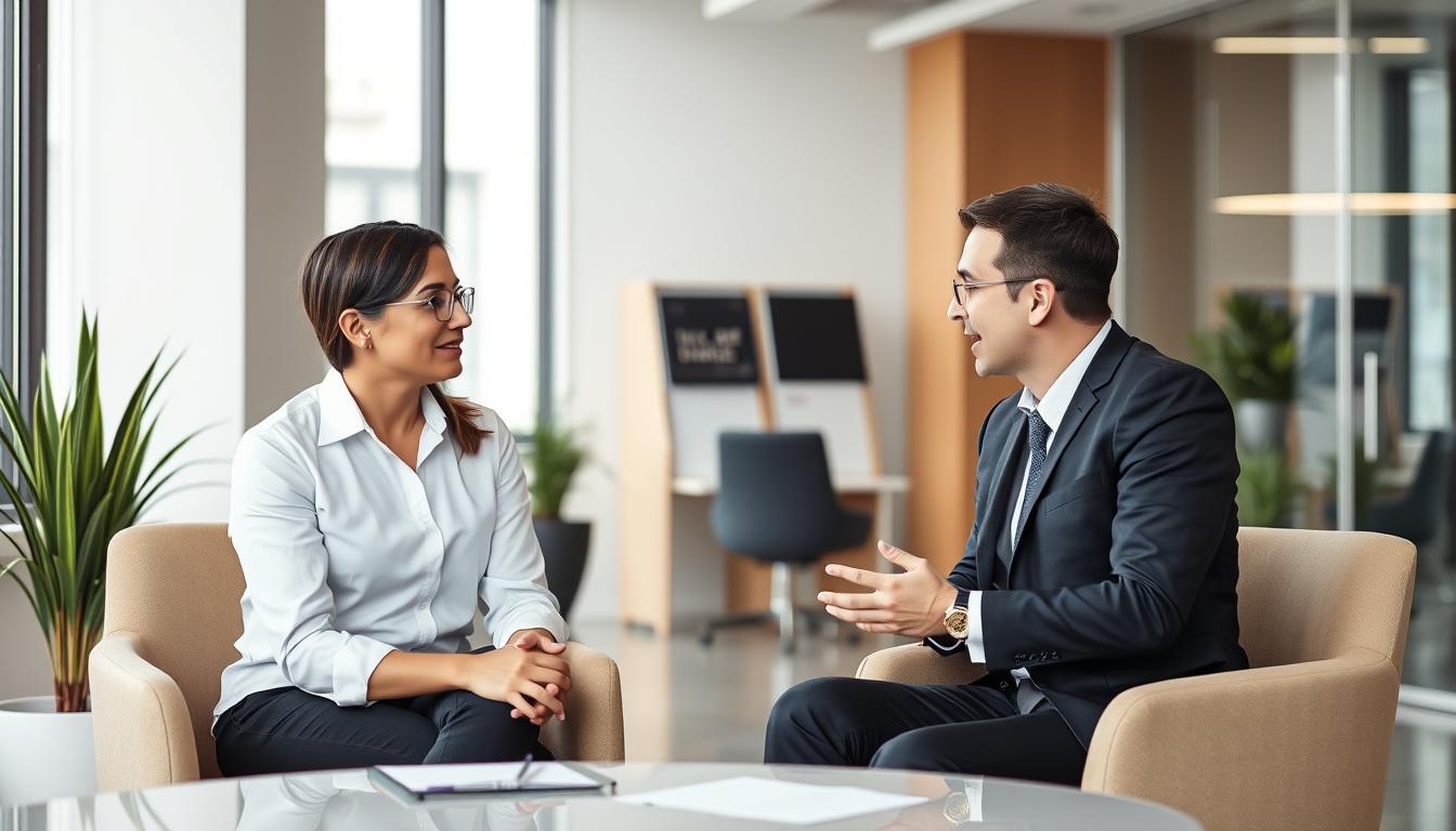 Entrevista de trabajo profesional en oficina española