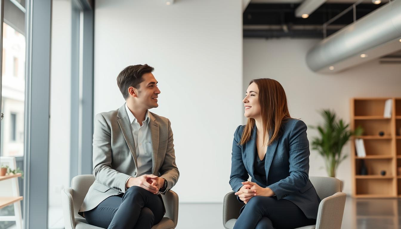 Entrevista de trabajo profesional en oficina española