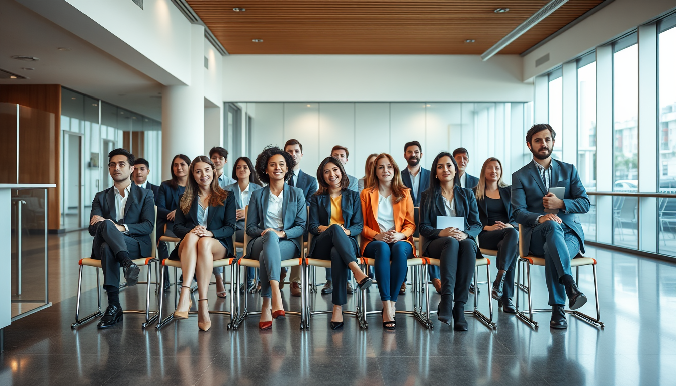 Candidatos esperando para una entrevista de trabajo