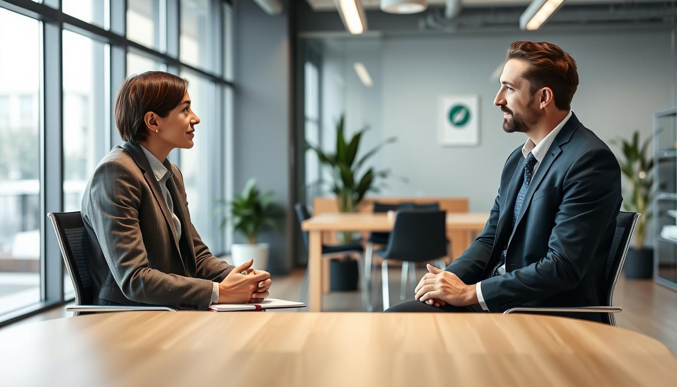 Entrevista de trabajo profesional en oficina española