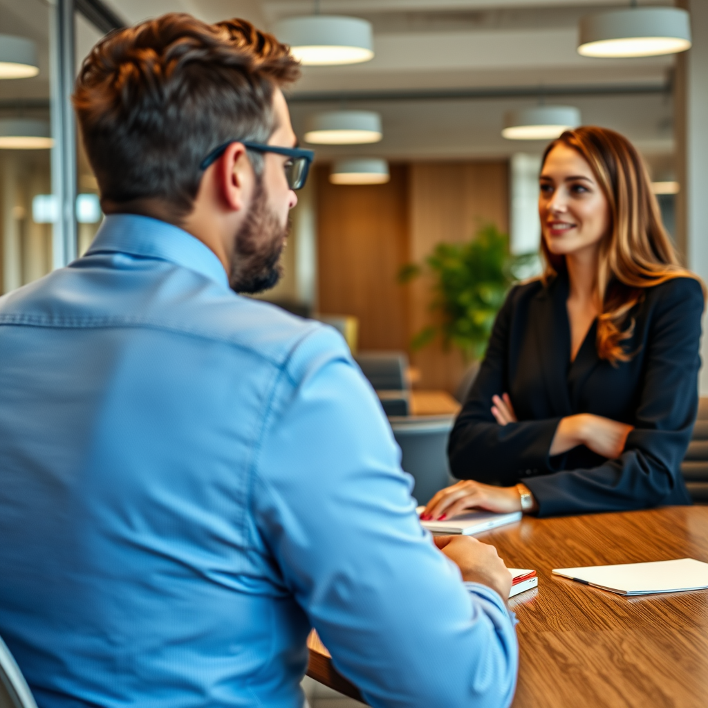 Entrevista de trabajo profesional en oficina española