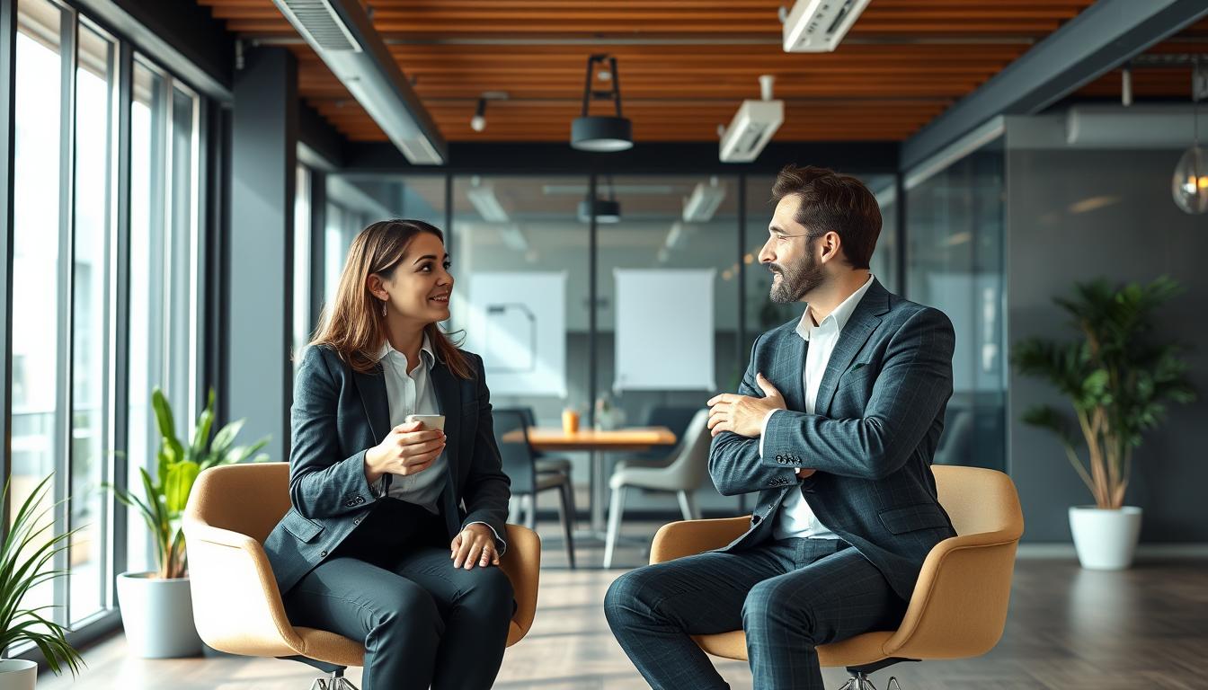 Entrevista de trabajo profesional en oficina española