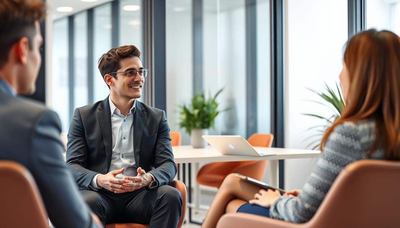 Entrevista de trabajo profesional en oficina española