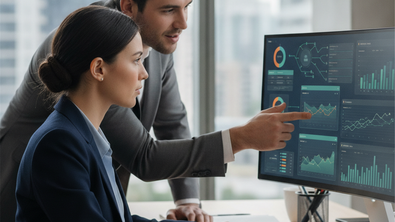 Trabajadora formándose en nuevas herramientas digitales en una oficina española