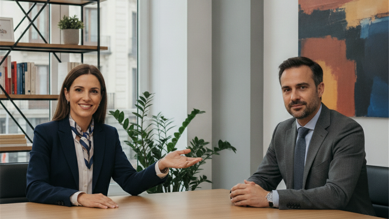 Entrevista de trabajo profesional en oficina española