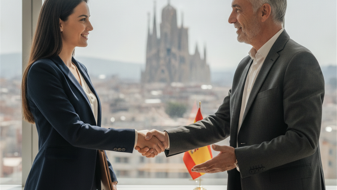 Persona revisando documentos de una oferta de empleo en España