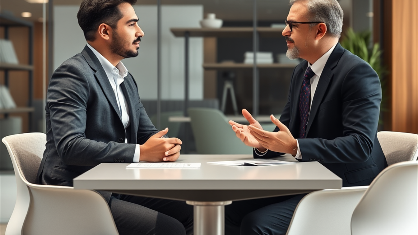 Entrevista de trabajo profesional en oficina española