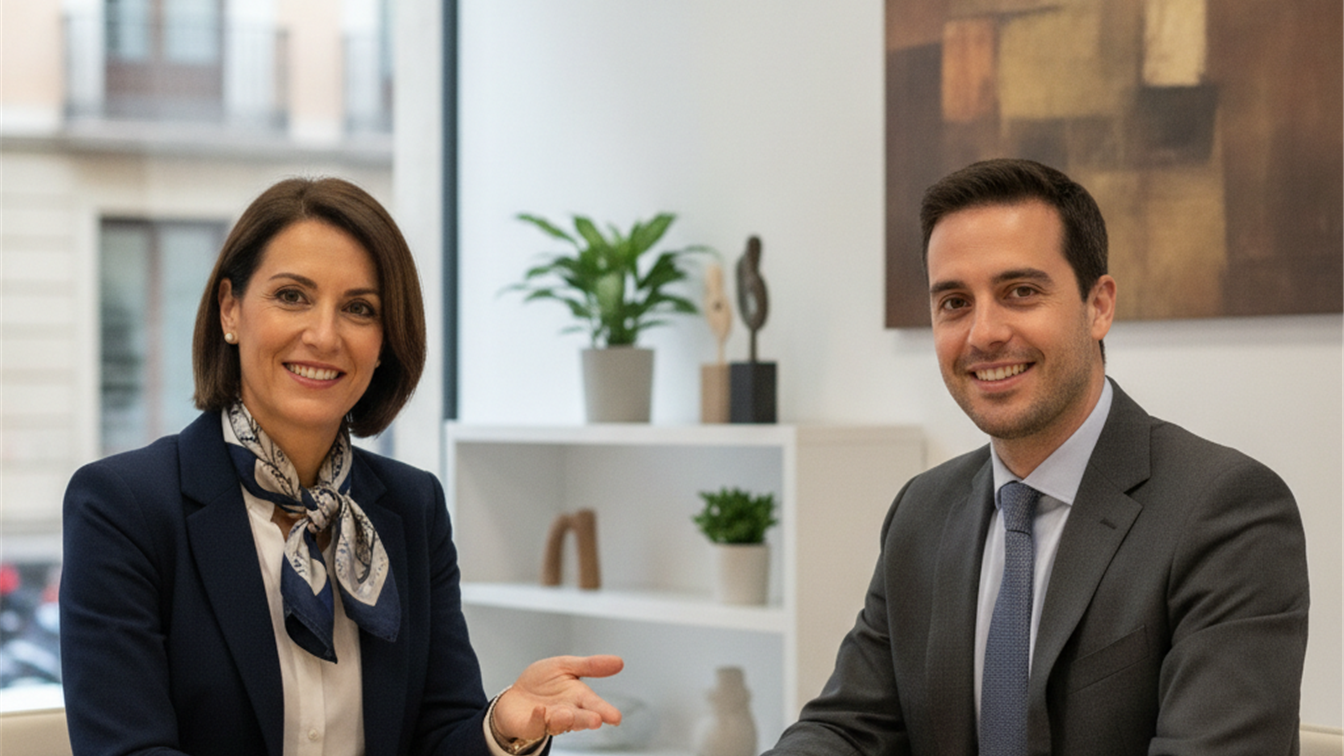 Entrevista de trabajo profesional en oficina española