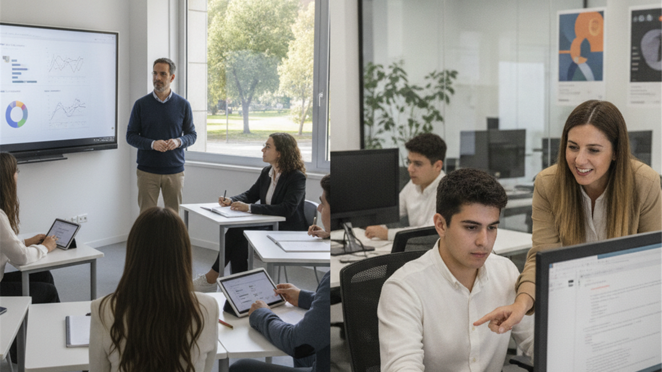 Jóvenes en formación profesional dual España empresa y aula