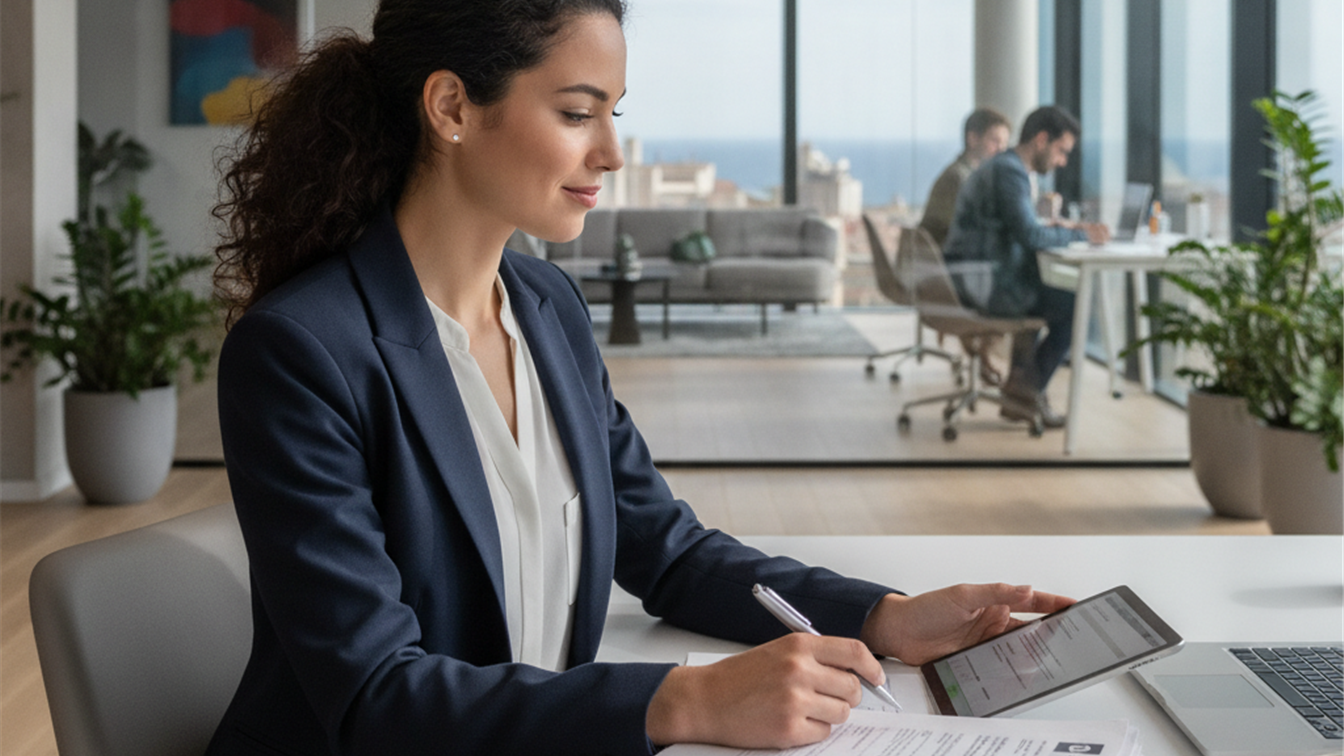 Profesional revisando ofertas de empleo en España